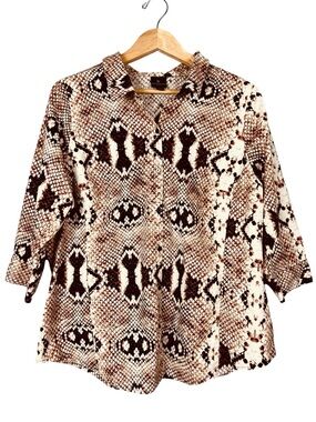 Worthington Snake-Print Button Down Shirt